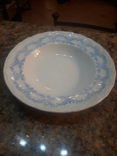 Plato Hondo Antiguo Loza Templada 0