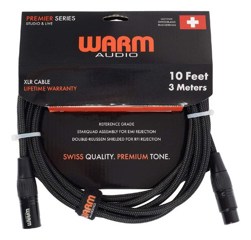 Cable De Microfono Warm Audio Premium Xlr10 De 3 Metros 0