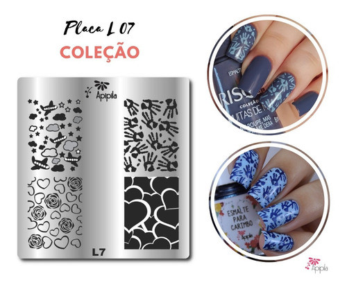 Kit Placas E Carimbos De Unhas Apipila  Nail Artis L 1