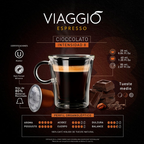 60 Cápsulas Café Viaggio Espresso Ciocolatto 1