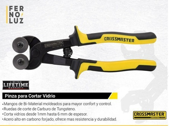 Tenaza Pinza Para Cortar Vidrio Crossmaster C/rueda 203 Mm 1