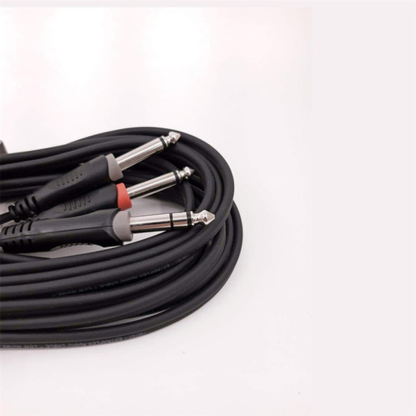 Cable De 1 Plug Stereo A 2 Plug Mono 1.5 Mtrs Kwc 9006 Neon 1