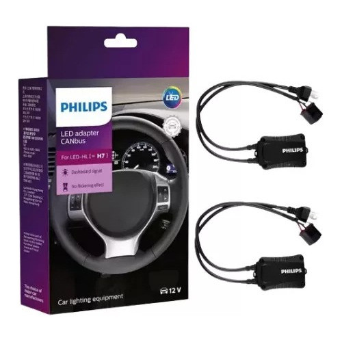 Par Adaptador Farol Canbus Led Philips H7 12v Canceller 0