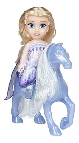 Disney Frozen Elsa Doll Petite Snow Queen & Water Nokk Horse 0