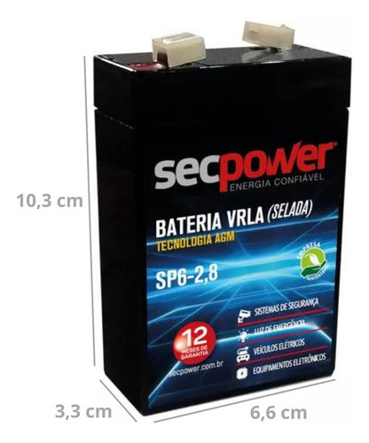 Sec Power 6v 2,8ah Vrla Agm Original | Mini Ups, Brinquedos 1