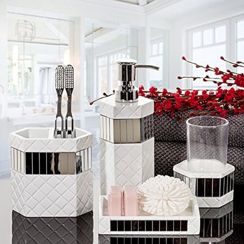 Aromas Creativos Juego De Accesorios De Baño Con Espejo Acol 1