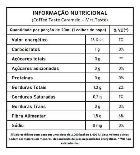 Coffee Taste Caramelo Mistura Para Café - Mrs Taste 473ml 1