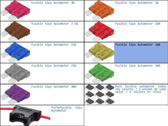 Pack 400x Fusible Tipo Automotor 20a Automotriz Amarillo 1 Pack 400x Fusible Tipo Automotor 20a Automotriz Amarillo 1