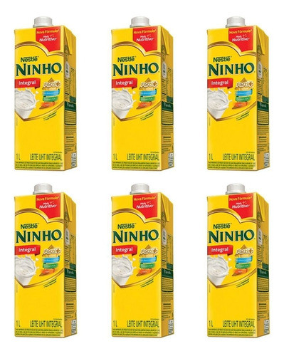 Leite Uht Integral Nestlé Ninho Forti+ Kit 6 Unidades De 1l 0