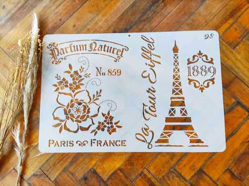 Stencil Diseño 60cm X 40cm Paris Torre Iffel Deco Stencils 1