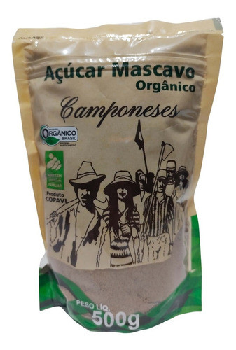 Açúcar Mascavo Orgânico Camponeses 500g - Produto Natural 0