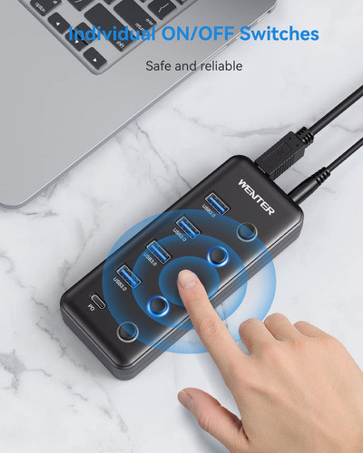 Wenter Hub Usb 3.0 Alimentado, Divisor De Concentrador Usb D 1