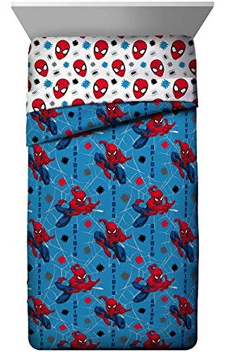 Jay Franco Marvel Spiderman Spidey Faces Juego De Cama Indiv 1