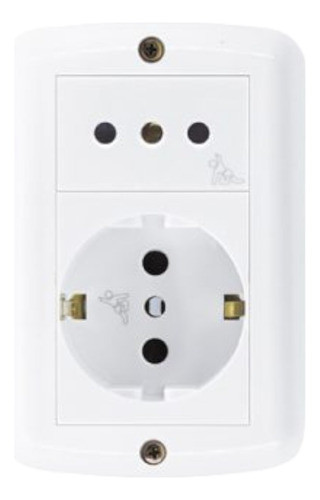Caja Exterior 3 Mod. 3en Linea + Schuko C/seg Blanco (a) - 0