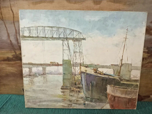 Óleo Sobre Tela Del Autor Sergio Sanni. Puerto 1