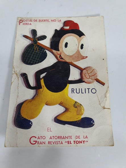 Antigua Postal De La Suerte Revista El Tony-rulito El Gato 0