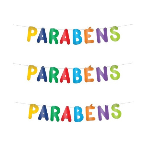 Varal Parabéns Colorido, Varal Para Festa De Aniversário 1un 0