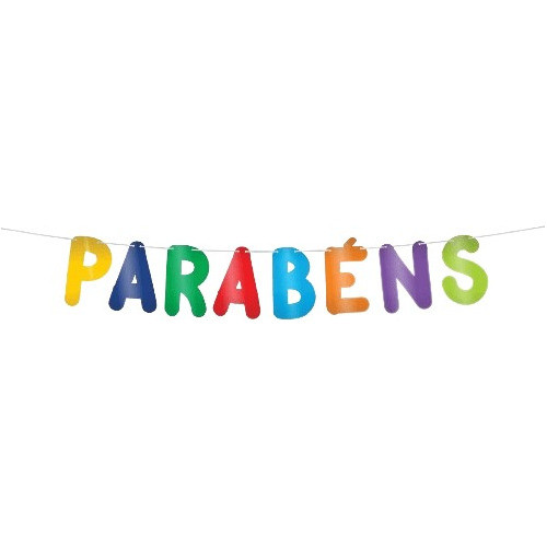 Varal Parabéns Colorido, Varal Para Festa De Aniversário 1un 1