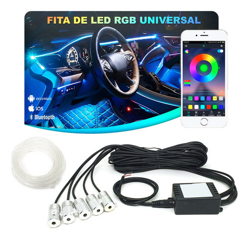 Fita Led Painel Logan 2011 Neon Rgb 6m Controle Via App 0