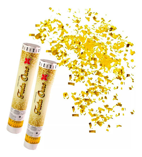1 Lança Confetes Dourado Festa Evento Comemoração 30cm 1