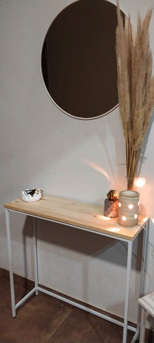 Mesa Recibidora Hierro Y Madera 0