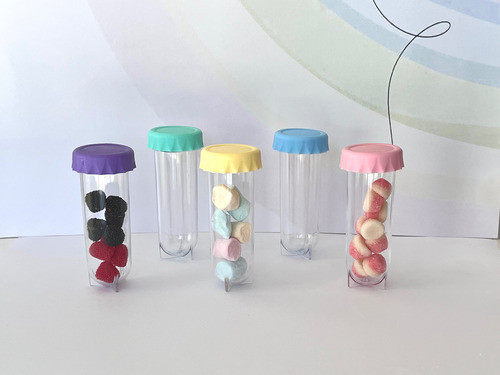 Souvenir Tubo Ensayo Candy Con Tapa Silicona 50 Unid 1