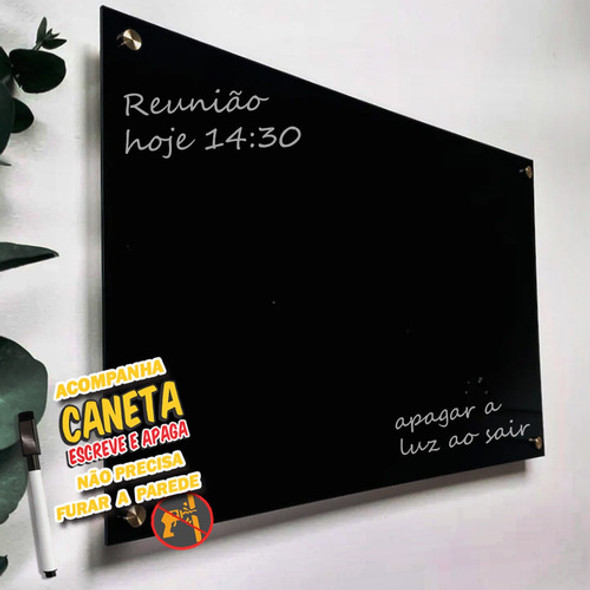 Lousa Preta Escritório/quarto Infantil/academia Com Caneta 1 Lousa Preta Escritório/quarto Infantil/academia Com Caneta 1