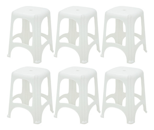 Conjunto Com 06 Cadeiras Plásticas Niterói Branca Tramontina 0