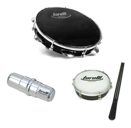 Kit Instrumentos De Samba Pandeiro + Tamborim + Ganzá 0