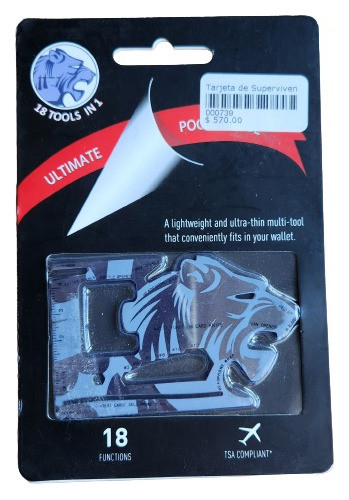 Tarjeta De Supervivencia León 18 En 1 Herramientas Importada 1