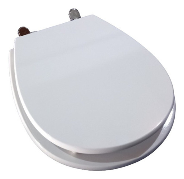 Tapa Asiento De Inodoro De Madera Pilar Blanco H.cromado 0