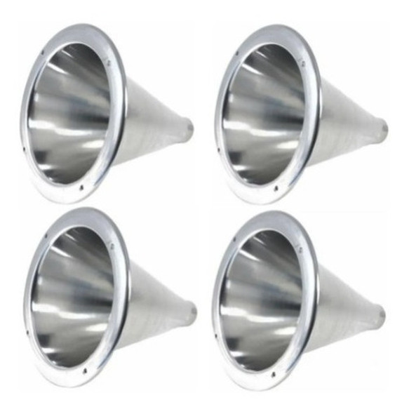 4 Cones Corneta De Alumínio Boca Jarrão Para D250 X Rosca 0