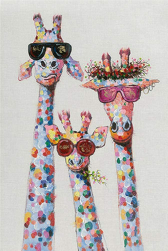Kit Pintura Con Diamantes Jirafas Con Anteojos 30x40cm Diy 0