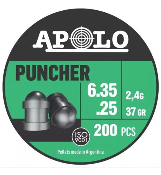 Balines Apolo Puncher Cal 6,35 X 200 Unid 37 Grains 2,4 Gram 0