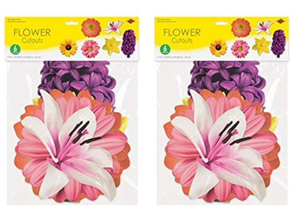 Recortes De Flores Beistle, 12 Piezas, 11 -16.75 , Multicolo 1