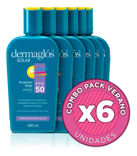 Kit Protector Solar Dermaglós Emulsion Fps50 6 Unidades 1