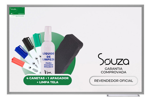 Quadro Branco 120x90cm Moldura  Alumínio +limpa Tela +kit 0