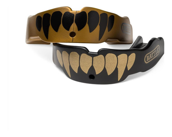 Battle Fang Mouth Guard (paquete De 2), Dorado / Negro, Adul 1