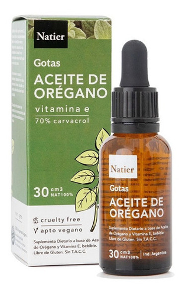 Aceite Esencial De Oregano Natier 30ml 70% Carvacrol 0