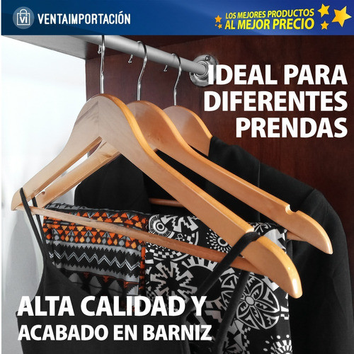 Perchas Madera Premium Pack X 100 Percha No Se Engancha Ropa 1