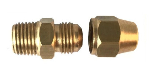 Conector Recto Flared Rosca 5/8 1/2 Bspt, Latón+tuerca5/8 0