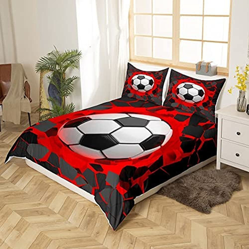 Juego De Ropa De Cama Con Balón De Fútbol Feelyou, Funda Nór 1