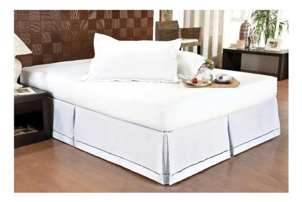 Saia Cama Box Queen Babado Ponto Palito Branco(160x200) Ort 1 Saia Cama Box Queen Babado Ponto Palito Branco(160x200) Ort 1