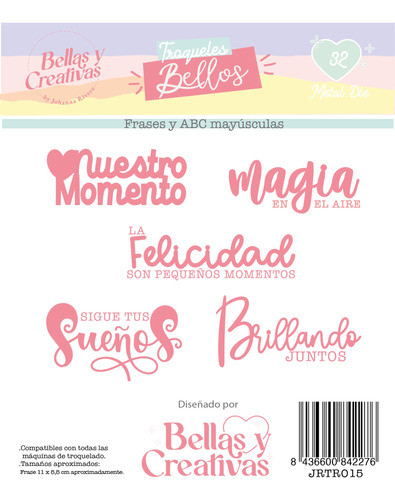 Scrapbooking Set De 7 Troqueles - Frases Y Abc - Mi Hogar 0
