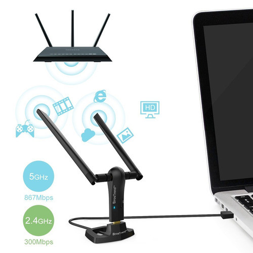 Brostrend 1200mbps Long Range Usb Wifi Adapter Dual Band 1
