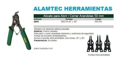 Pinza Para Anillo Seguer Seeguer 4 Puntas Int/ext. Mota Q800 1