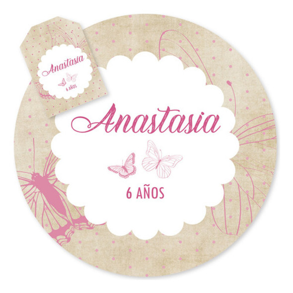 Kit Imprimible Mariposas Vintage Candy Bar Tukit 0