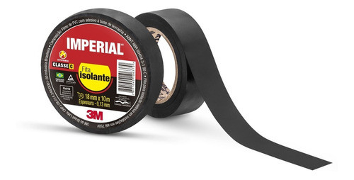 Kit 10 Fitas Isolante Imperial 3m 18mm X 10 Metros Preta 1