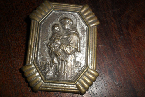 Antiguo Relicario Retrato Niño Jesus San Jose Santo Cayetan 0