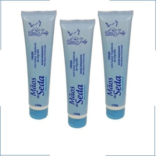 Kit 3 Hidratante Mãos De Seda San Jully Toque Aveludado 120g 0